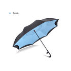 C Shaped Handle Windproof Double Layer Folding Inverted Umbrella